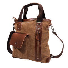 多袋復古風2用手提包【C8593】(咖啡色)