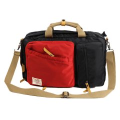 韓版高質感厚料尼龍-雙色三用後背包【L2196】(紅色)