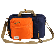 韓版高質感厚料尼龍-雙色三用後背包【L2196】(橘色)