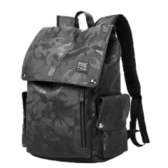 迷彩蓋頭超有型尼龍後背包 / 黑迷彩背包 / 迷彩包【B2209】(黑色迷彩)